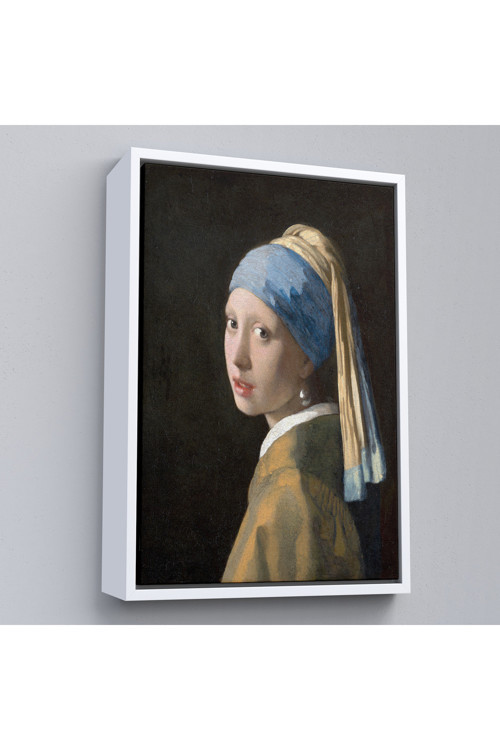 Ahşap Çerçeveli Johannes Vermeer - İnci Küpeli Kız Tablosu - Girl With A Pearl Earring-7309