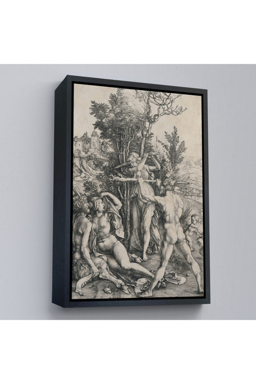 Ahşap Çerçeveli Albrecht Dürer - Herkül Yol Ayrımında Tablo - Hercules At The Crossroads-7326