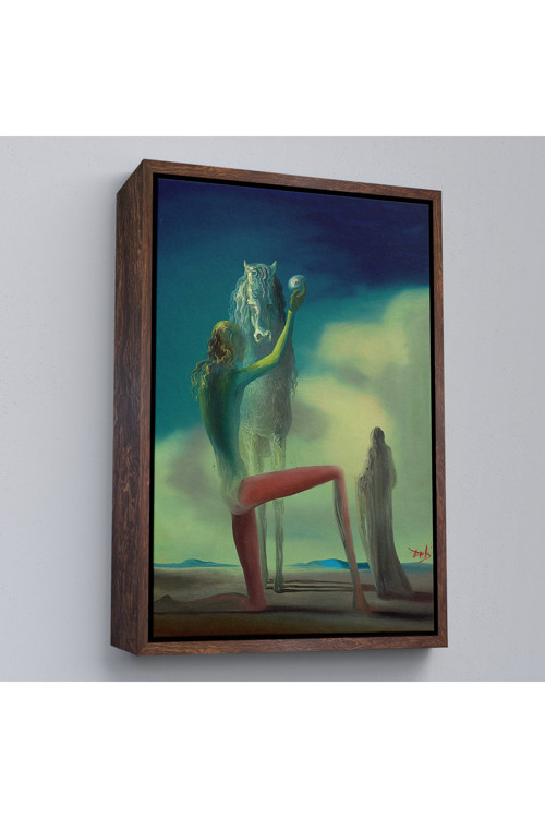 Ahşap Çerçeveli Salvador Dali - Ölüm Şövalyesi Tablosu - Chevalier De La Mort-7400