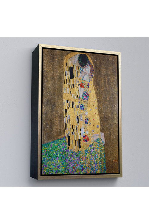 Ahşap Çerçeveli Gustav Klimt'İn Öpücüğü Tablo - The Kiss By Gustav Klimt-7432