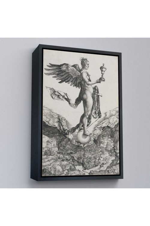 Ahşap Çerçeveli Albrecht Dürer - Nemesis Tablosu-7362