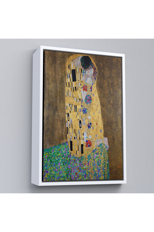 Ahşap Çerçeveli Gustav Klimt'İn Öpücüğü Tablo - The Kiss By Gustav Klimt-7432