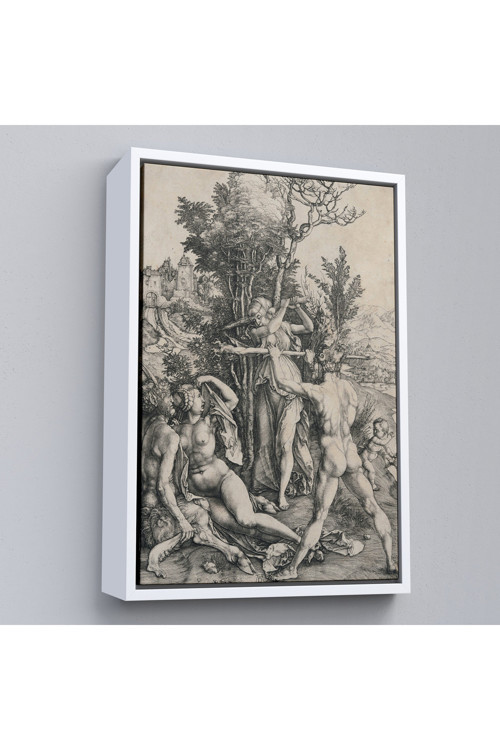 Ahşap Çerçeveli Albrecht Dürer - Herkül Yol Ayrımında Tablo - Hercules At The Crossroads-7326