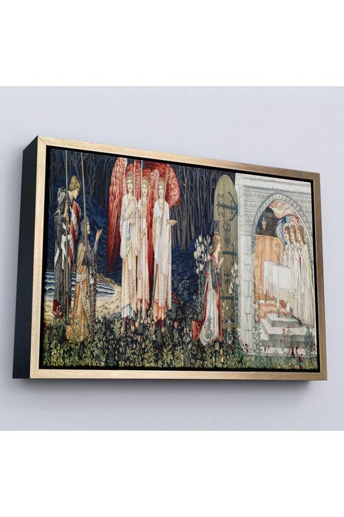 Ahşap Çerçeveli William Morris Kutsal Kase Tablosu-7033