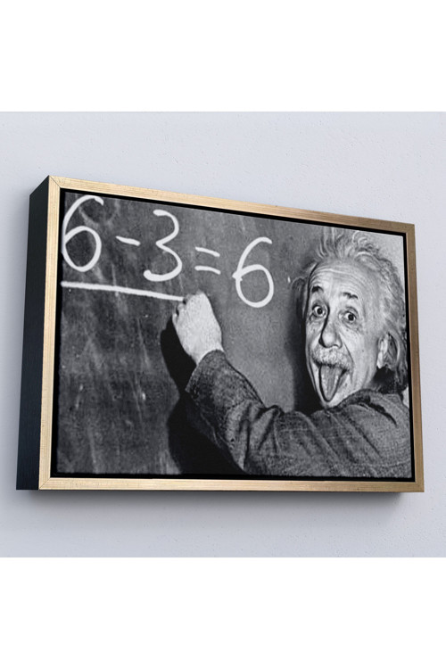 Ahşap Çerçeveli Albert Einstein Tablosu-7246