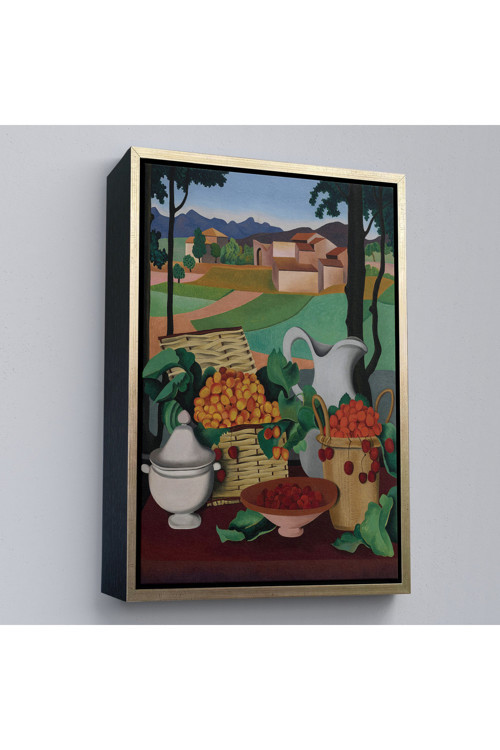 Ahşap Çerçeveli Auguste Herbin - Kirazlar Tablosu - Cherries-7354