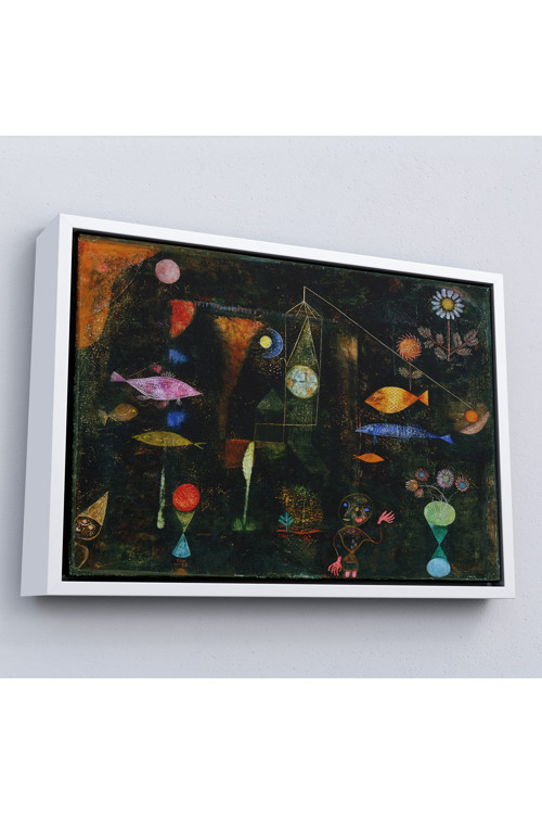 Ahşap Çerçeveli Paul Klee - Sihirli Balık Tablo - Fish Magic-7109