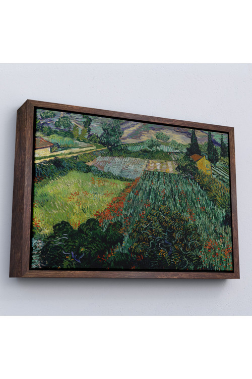 Ahşap Çerçeveli Vincent Van Gogh - Gelincikli Tarla Tablo - Field With Poppies-7181
