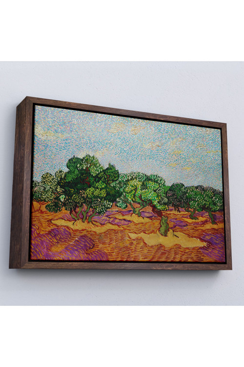 Ahşap Çerçeveli Vincent Willem Van Gogh - Zeytin Ağaçları Tablosu - Olive Trees-7155