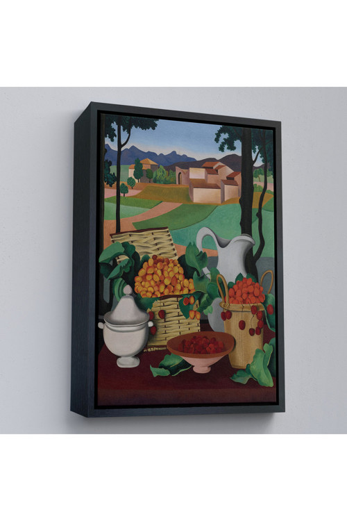 Ahşap Çerçeveli Auguste Herbin - Kirazlar Tablosu - Cherries-7354