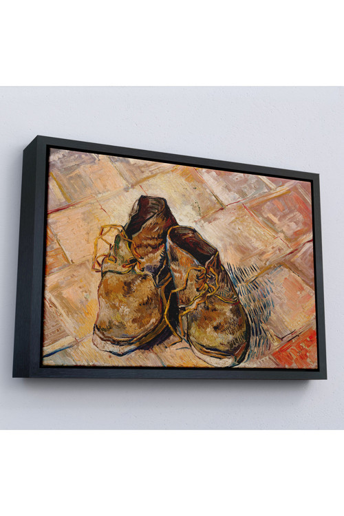 Ahşap Çerçeveli Vincent Van Gogh - Ayakkabılar Tablo - Shoes-7165