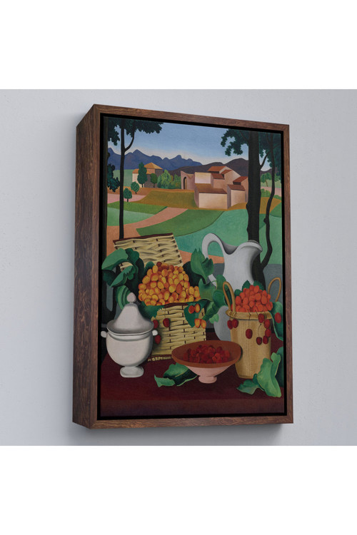 Ahşap Çerçeveli Auguste Herbin - Kirazlar Tablosu - Cherries-7354