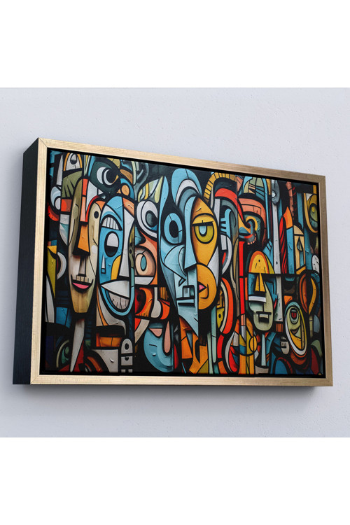 Ahşap Çerçeveli Kübizm Grafiti Tablosu-7227