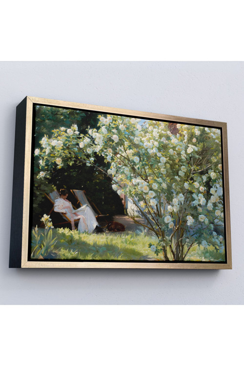 Ahşap Çerçeveli Severin Kroyer Güller Bahçesi Tablosu-7029
