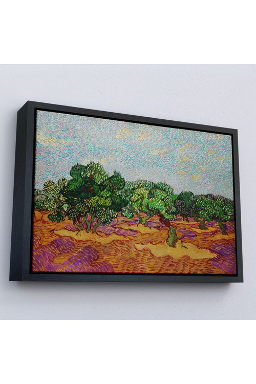 Ahşap Çerçeveli Vincent Willem Van Gogh - Zeytin Ağaçları Tablosu - Olive Trees-7155