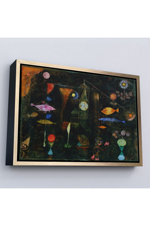 Ahşap Çerçeveli Paul Klee - Sihirli Balık Tablo - Fish Magic-7109