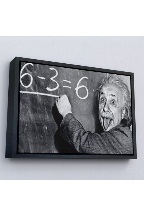 Ahşap Çerçeveli Albert Einstein Tablosu-7246