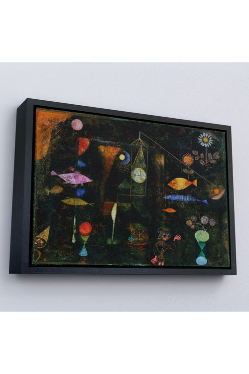 Ahşap Çerçeveli Paul Klee - Sihirli Balık Tablo - Fish Magic-7109