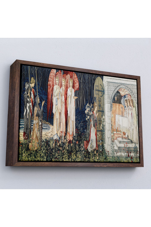 Ahşap Çerçeveli William Morris Kutsal Kase Tablosu-7033