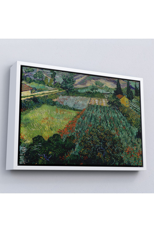 Ahşap Çerçeveli Vincent Van Gogh - Gelincikli Tarla Tablo - Field With Poppies-7181