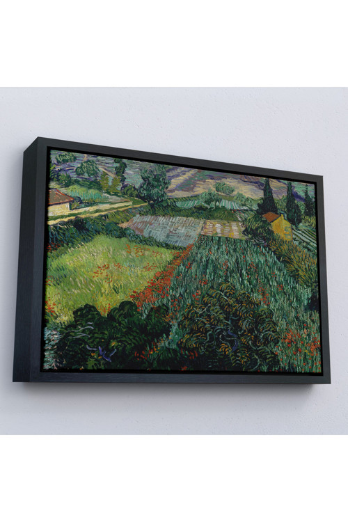 Ahşap Çerçeveli Vincent Van Gogh - Gelincikli Tarla Tablo - Field With Poppies-7181
