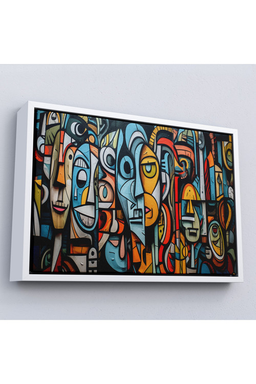 Ahşap Çerçeveli Kübizm Grafiti Tablosu-7227