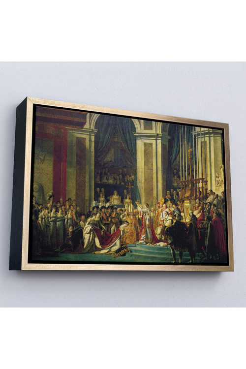 Ahşap Çerçeveli Jacques-Louis David - Napolyon'Un Taç Giyme Töreni Tablo-7082