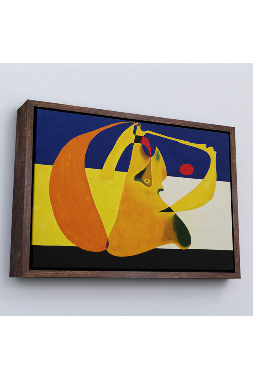 Ahşap Çerçeveli Joan Miro Spanish - Kalem Tablosu-7055