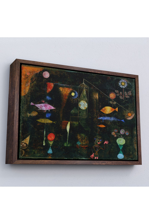 Ahşap Çerçeveli Paul Klee - Sihirli Balık Tablo - Fish Magic-7109