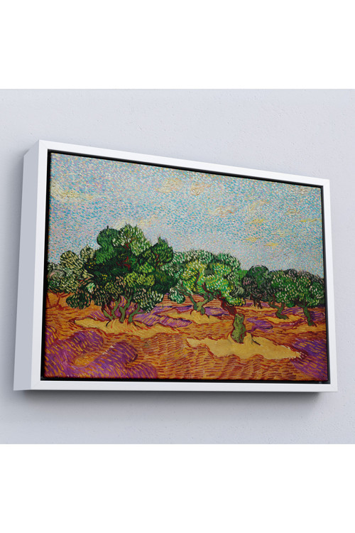Ahşap Çerçeveli Vincent Willem Van Gogh - Zeytin Ağaçları Tablosu - Olive Trees-7155