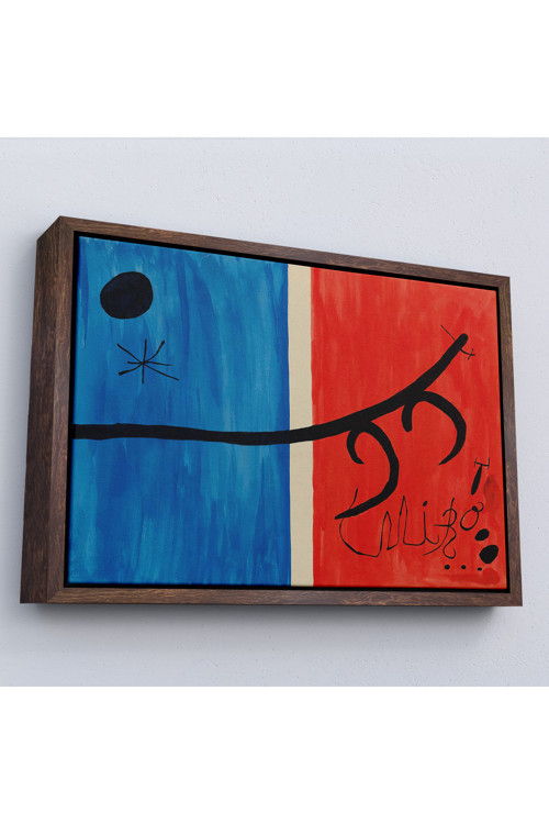 Ahşap Çerçeveli Joan Miro - El Vol De L'Alosa Çalışması Tablo-7135