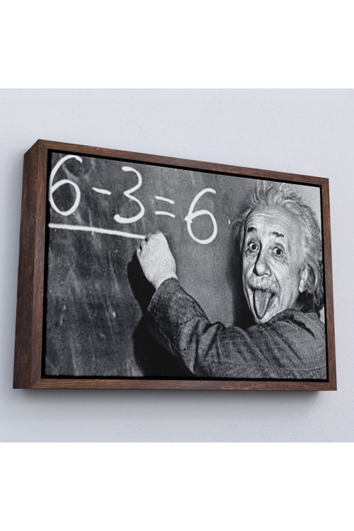 Ahşap Çerçeveli Albert Einstein Tablosu-7246