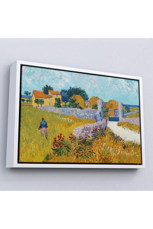 Ahşap Çerçeveli Vincent Van Gogh Provence’De Çiftlik Evi Tablo-7168