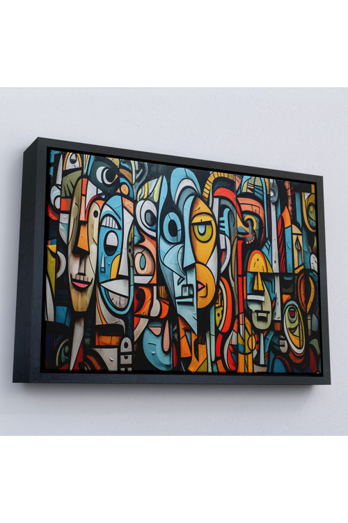 Ahşap Çerçeveli Kübizm Grafiti Tablosu-7227