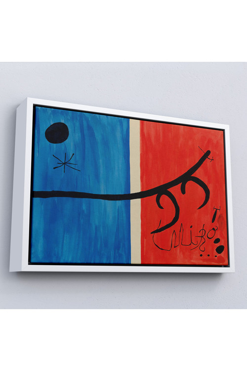 Ahşap Çerçeveli Joan Miro - El Vol De L'Alosa Çalışması Tablo-7135