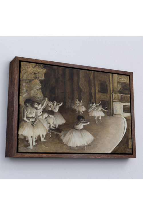 Ahşap Çerçeveli Edgar Degas - Sahnede Bale Prova Tablosu-7053