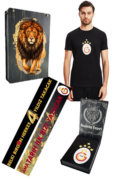 Orijinal Lisanslı 5 Yıldızlı Arma Siyah T-shirt UV Ahşap Kutulu