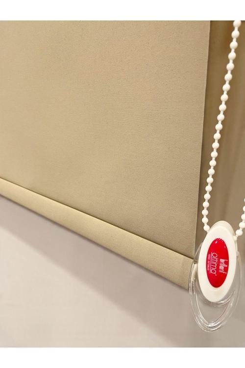 Stor Perde Kalın Kumaş (Keten) Koyu Bej Rengi (Alüminyum Kasa Boru)