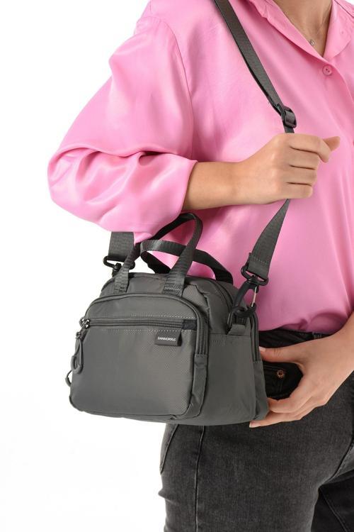 Sanmorris Suya Dayanıklı Ultra Hafif Paraşüt Kumaş 4 Gözlü Kadın El ve Omuz Çantası