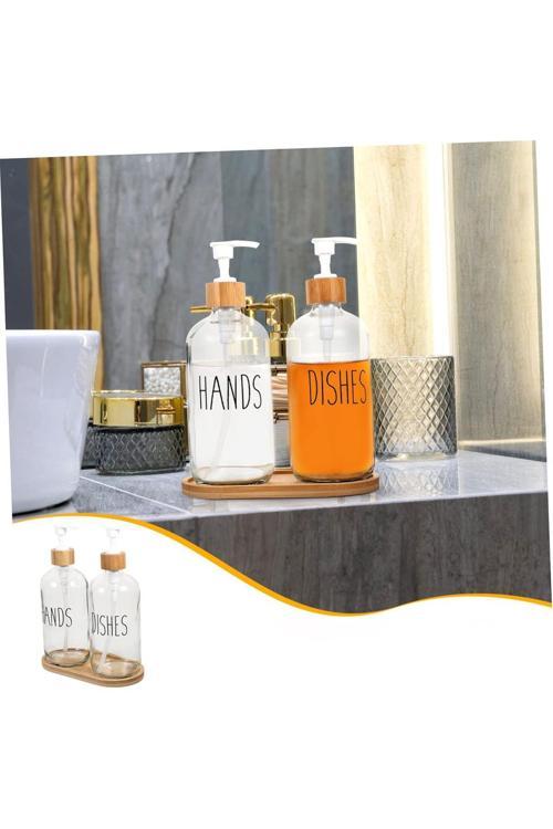 2’li Mutfak Sıvı Sabunluk Seti Hands&dishes Bambu Tepsili