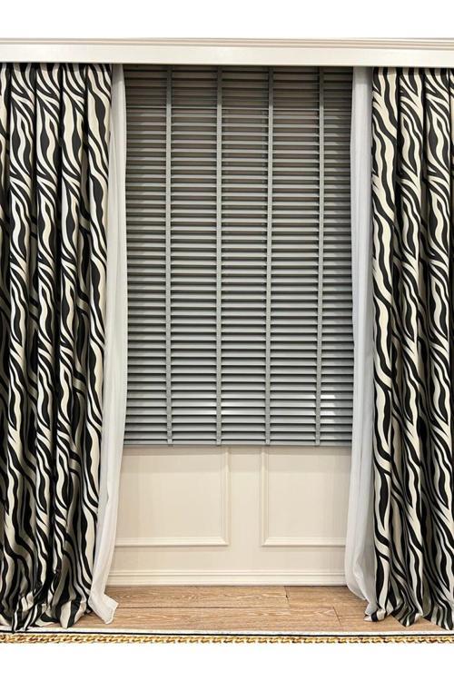 Gri Renk %100 Orijinal Ahşap Jaluzi Perde 50 Mm Ofis Modern Ve Tüm Mekanlar Için