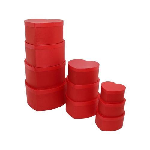 10 Pcs Boy Kırmızı Kalpli Hediye Kutusu