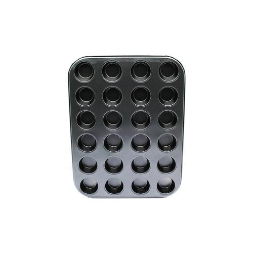 24 Gözlü Metal - Siyah Muffın Kek Kalıbı