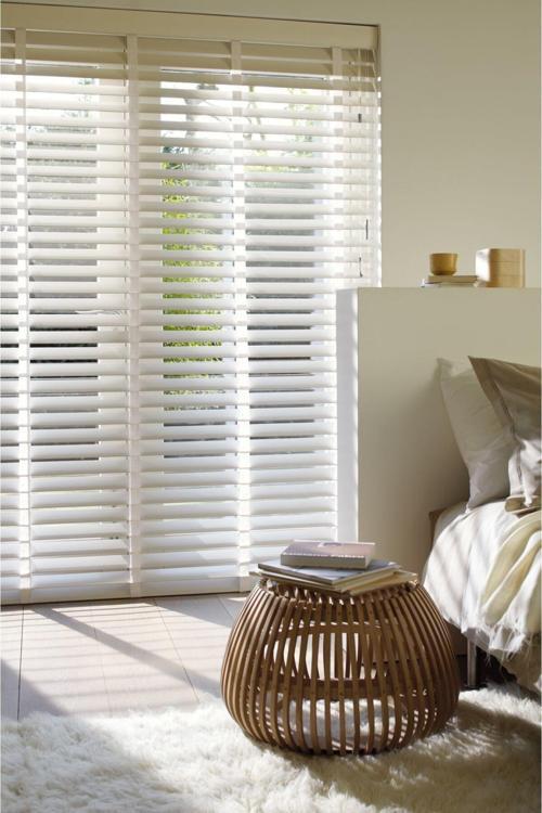 Beyaz %100 Orijinal Ahşap Jaluzi Perde 50 Mm Ofis Modern Ve Tüm Mekanlar Için