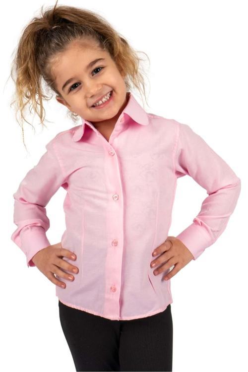 Düz Renk Kız Çocuk Gömlek Mnk0576 Pembe