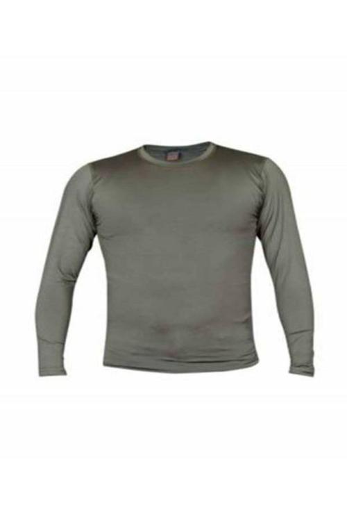 AZHEK Microfiber Uzun Kollu Unisex Koyu Yeşil Renkli Microfiber Nano Thermal T-Shirt