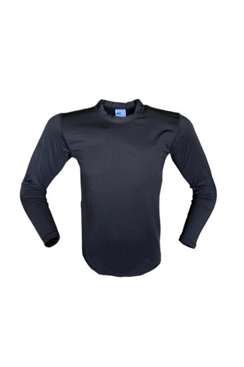 Erkek Askeri Termal Microfiber Uzun Kol Siyah Tişört