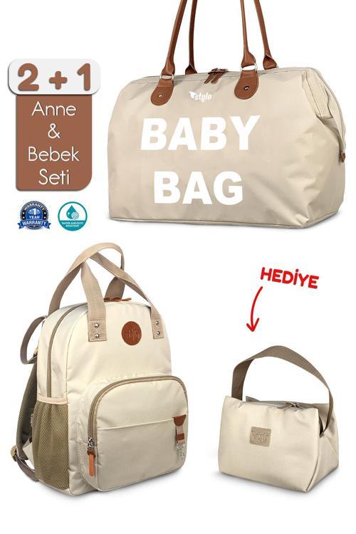 Baby Bag Bebek Bakım Kadın Omuz Çantası + Popi Anne Kadın Sırt Çantası Termos Çanta Hediye
