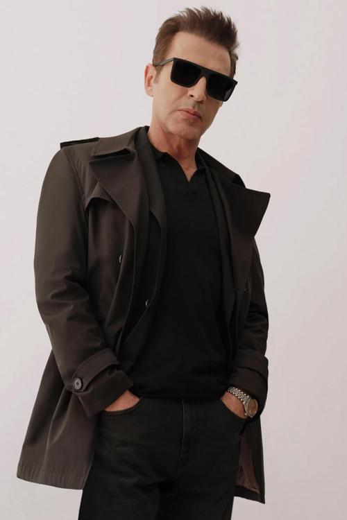 Regular Fit Siyah Apoletli Beli Kemerli Pardösü/Trenckot