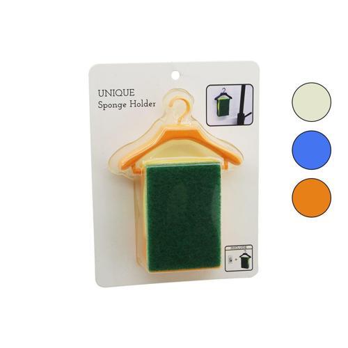 ASKI STANDLI RENKLİ PLASTİK - YAPIŞKANLI BULAŞIK SÜNGERİ 16X11X3.4CM (5060)